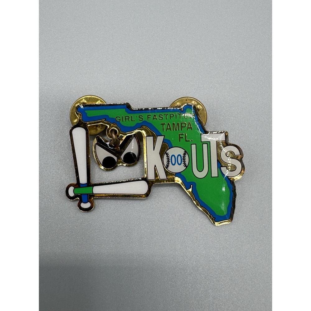 Vintage Tampa Kouts Girls Fast Pitch Softball Lapel Pin